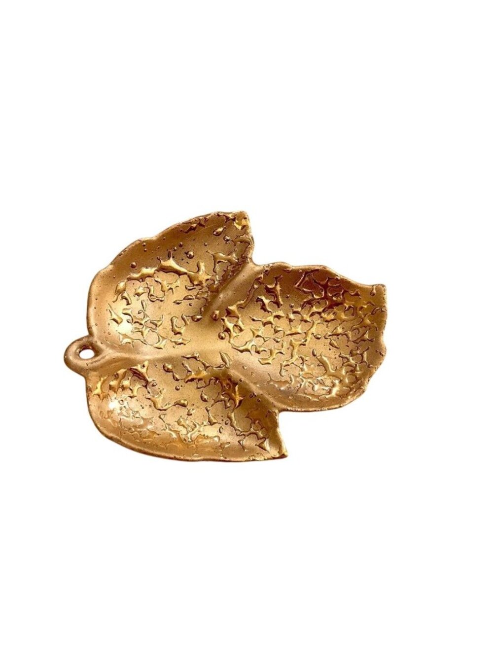 Weeping 22K Gold Leaf Dish Vintage Hand Painted Textured Decorated USA